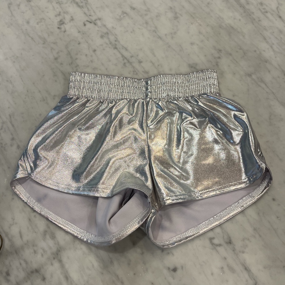 Silver metallic shorts